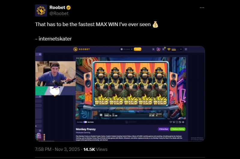 Twitter 5K Monkey Frenzy Max Win